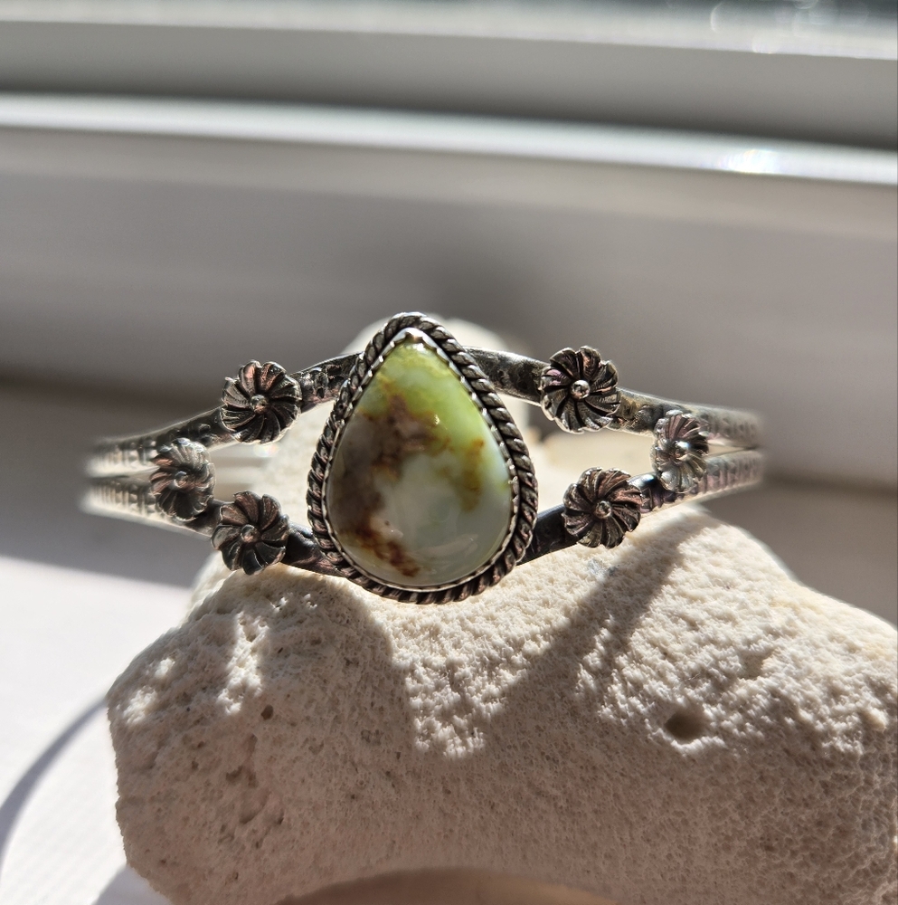 Southwestern Palamino Turquoise And 925 Silver Bracelet - Picture 6 of 6